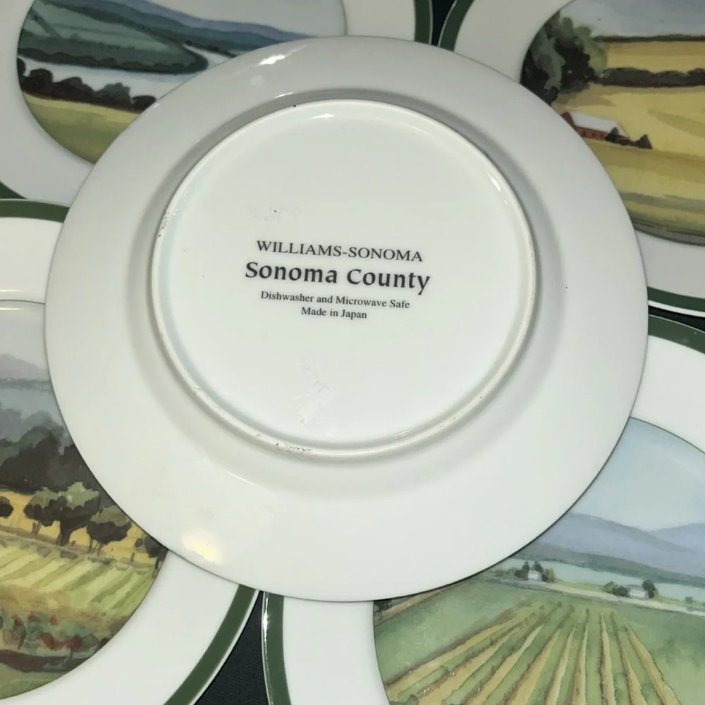 Williams Sonoma Scenic Landscape Plate Set - Sonoma County Landscapes